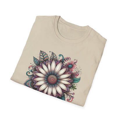 Floral Design Unisex T-Shirt | Boho Chic Tee, Everyday Casual Wear, Gift for Her, Nature Lover's Apparel, Summer Style