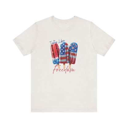 Patriotic Ice Cream Tee - 'Tastes Like Freedom' Unisex Jersey Short Sleeve T-Shirt, July 4th, Summer Vibes, Casual Wear, Gift Ideas