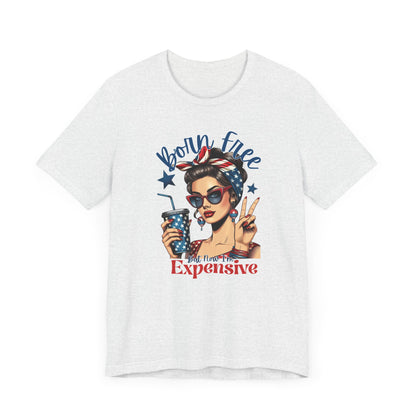 Vintage Style Graphic Tee - Born Free - Summer Fashion, Gift for Her, Fun Statement Shirt, Retro Tee