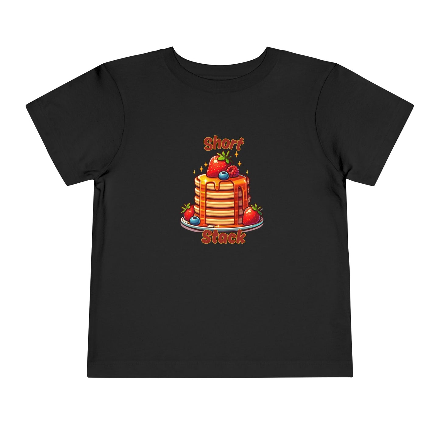 Toddler Short Sleeve Tee - Short Stack Child T-Shirt and Pancake Maker Father T-shirt Duo, Fun Father's Day Gift,Family Matching Outfits,