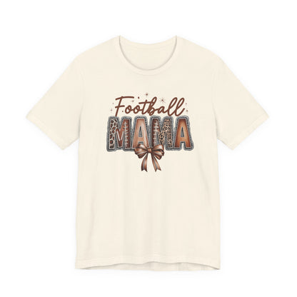 Football Mama T Shirt Bella  Canvas Fall Colors Graphic Tee with Football Lettering  Cute Bow, Game Day Shirt for Women, Football Mom Outfit