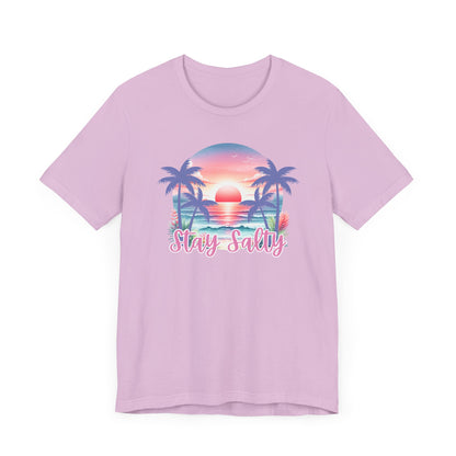 Salty T-Shirt  Tropical Sunset Shirt Beach Graphic Tee Coastal Summer Shirt for Women Salty Vibes Vacation Shirt Women's Summer T-Shirts