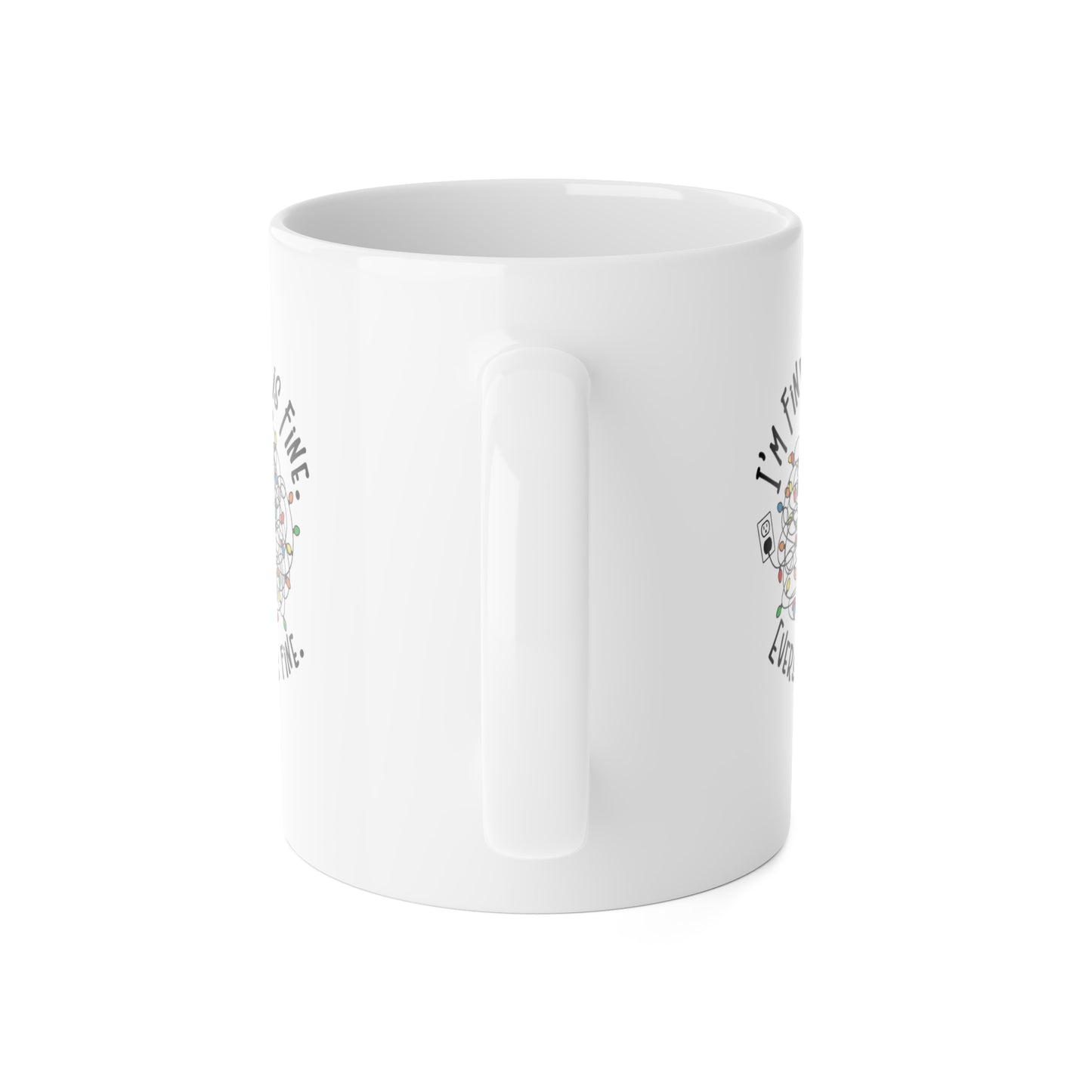 Christmas Chaos Mug | Tangled Lights Funny Mug | Relatable Holiday Gift | 11oz White Coffee Cup