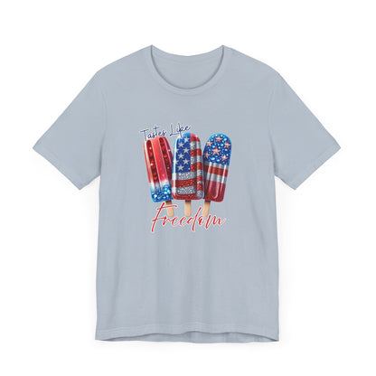 Patriotic Ice Cream Tee - 'Tastes Like Freedom' Unisex Jersey Short Sleeve T-Shirt, July 4th, Summer Vibes, Casual Wear, Gift Ideas