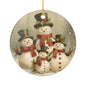 Snowman Ceramic Holiday Ornament, Winter Decoration, Christmas Gift, Festive Home Décor, Tree Ornament, Seasonal Keepsake