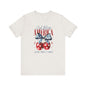 Cherry God Bless America Unisex Tee, Patriotic Cherries Shirt, USA Independence Day Top, Red White Blue Tee, American Theme T-Shirt