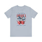 Cherry God Bless America Unisex Tee, Patriotic Cherries Shirt, USA Independence Day Top, Red White Blue Tee, American Theme T-Shirt