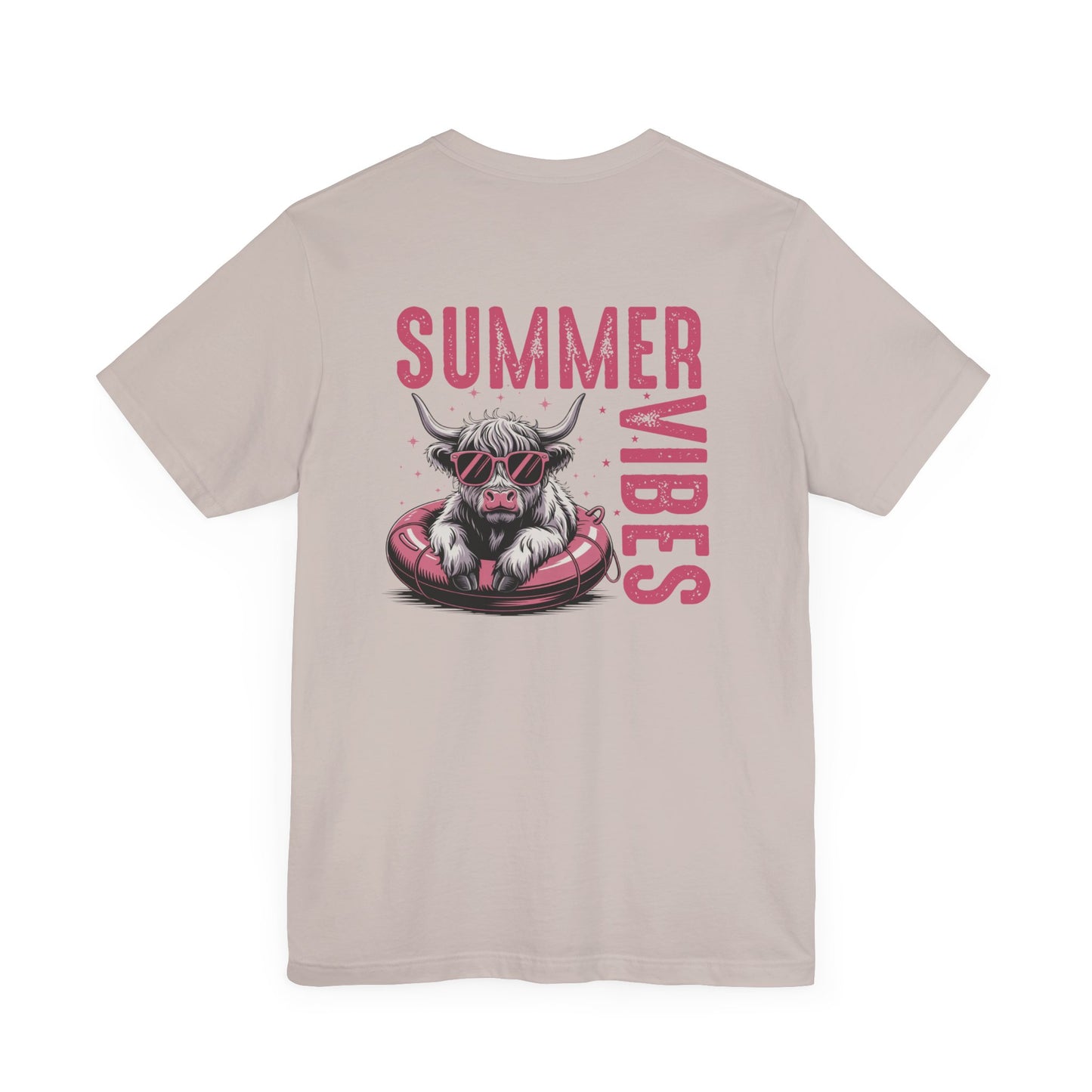 Summer Vibes Bull Tee, Unisex Graphic T-Shirt, Casual Summer Wear, Beach Day Outfit, Fun Gift for Friends