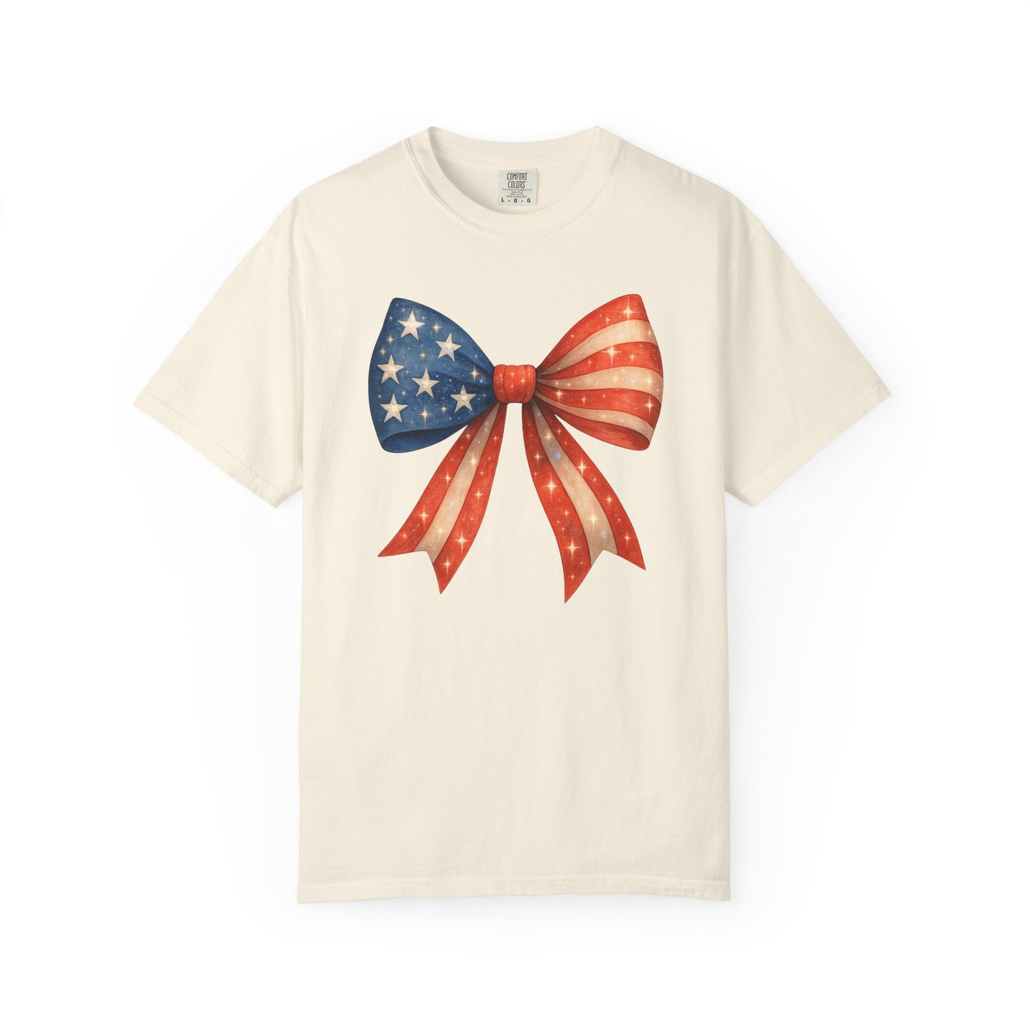 American Flag Bow T-Shirt, Patriotic Red White Blue Tee, 4th of July Unisex Top, Independence Day Shirt, USA Flag Graphic Tee