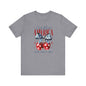 Cherry God Bless America Unisex Tee, Patriotic Cherries Shirt, USA Independence Day Top, Red White Blue Tee, American Theme T-Shirt