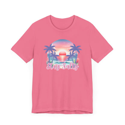 Salty T-Shirt  Tropical Sunset Shirt Beach Graphic Tee Coastal Summer Shirt for Women Salty Vibes Vacation Shirt Women's Summer T-Shirts