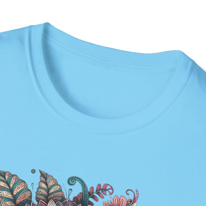 Floral Design Unisex T-Shirt | Boho Chic Tee, Everyday Casual Wear, Gift for Her, Nature Lover's Apparel, Summer Style