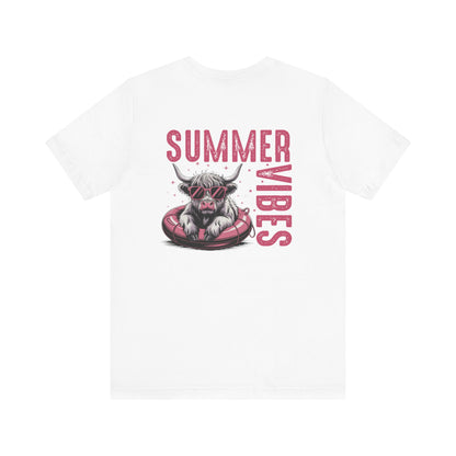 Summer Vibes Bull Tee, Unisex Graphic T-Shirt, Casual Summer Wear, Beach Day Outfit, Fun Gift for Friends