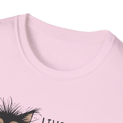 Tired Graphic T-Shirt  Frazzled Black Cat Coffee Tee  Funny Exhausted Cat Lover Shirt Unisex Humor Pet Tee