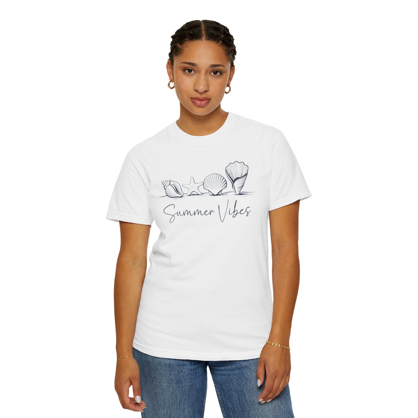Seashells Summer Vibes T-shirt, Beach Theme Tee, Ocean Lover Gift, Unisex Graphic Shirt, Coastal Apparel