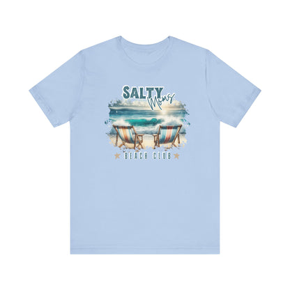 Beach Tee Salty Moms Beach Club T-Shirt Coastal Mom Graphic Tee Mom Vacation Tee Coastal Vibes Shirt for Women Funny Mom Shirt
