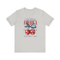 Cherry God Bless America Unisex Tee, Patriotic Cherries Shirt, USA Independence Day Top, Red White Blue Tee, American Theme T-Shirt