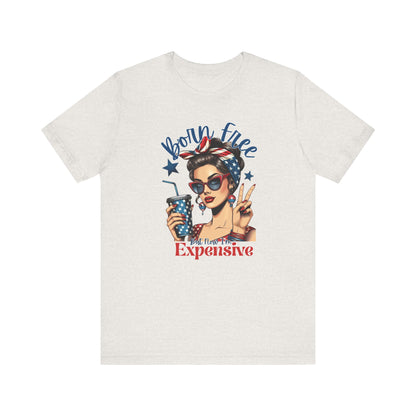 Vintage Style Graphic Tee - Born Free - Summer Fashion, Gift for Her, Fun Statement Shirt, Retro Tee