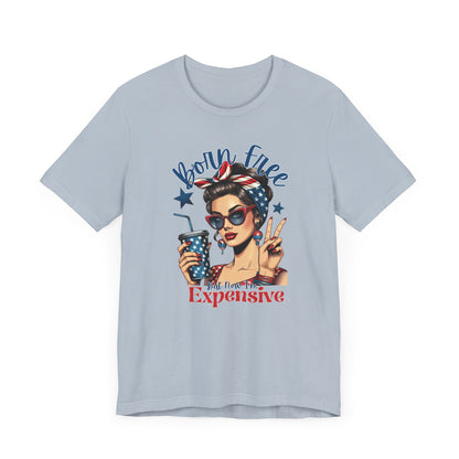 Vintage Style Graphic Tee - Born Free - Summer Fashion, Gift for Her, Fun Statement Shirt, Retro Tee