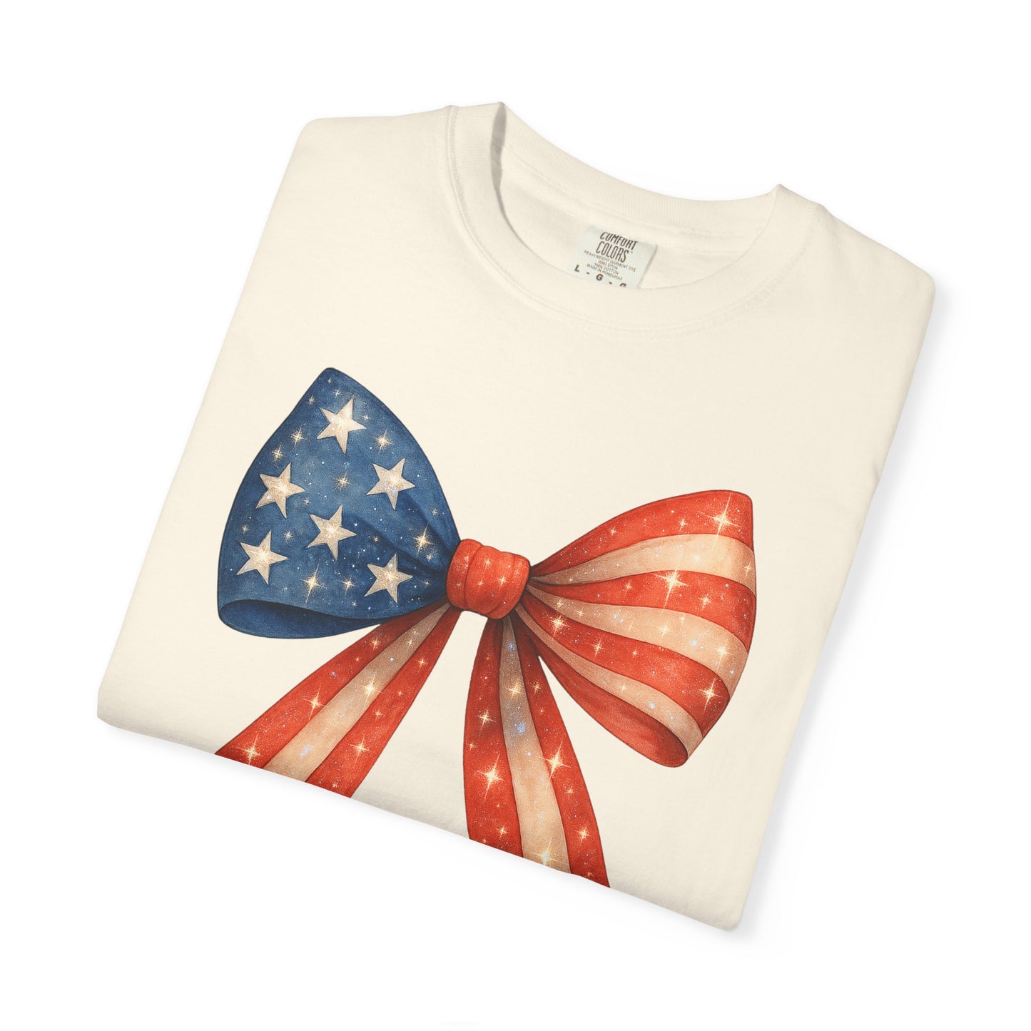 American Flag Bow T-Shirt, Patriotic Red White Blue Tee, 4th of July Unisex Top, Independence Day Shirt, USA Flag Graphic Tee