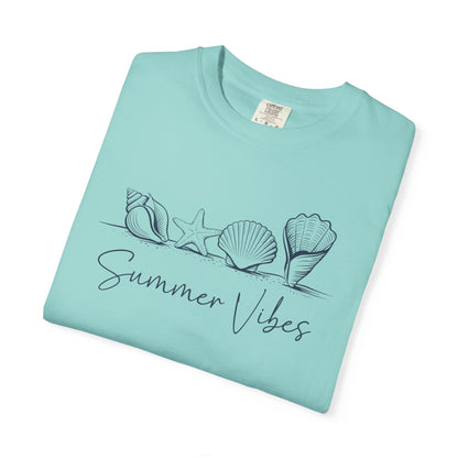 Seashells Summer Vibes T-shirt, Beach Theme Tee, Ocean Lover Gift, Unisex Graphic Shirt, Coastal Apparel