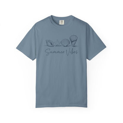 Seashells Summer Vibes T-shirt, Beach Theme Tee, Ocean Lover Gift, Unisex Graphic Shirt, Coastal Apparel
