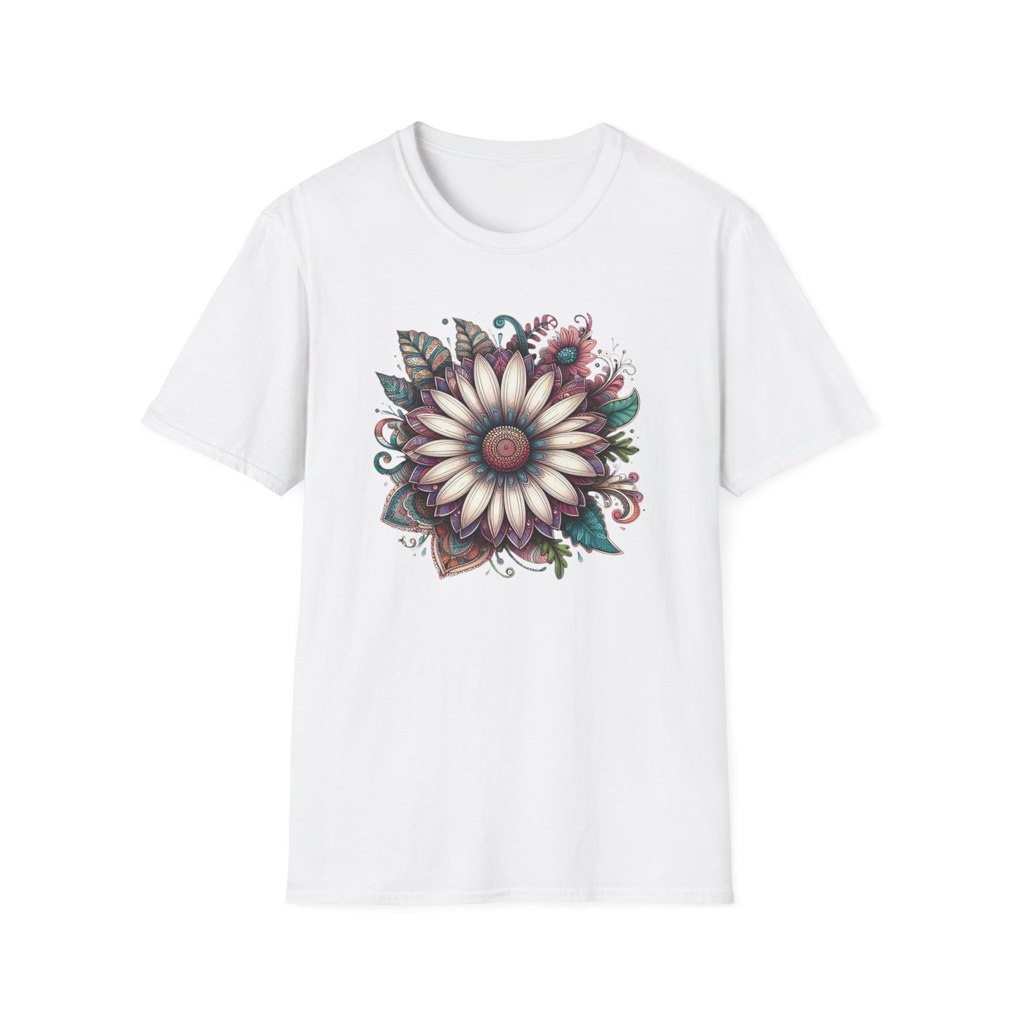 Floral Design Unisex T-Shirt | Boho Chic Tee, Everyday Casual Wear, Gift for Her, Nature Lover's Apparel, Summer Style