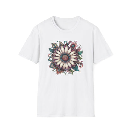 Floral Design Unisex T-Shirt | Boho Chic Tee, Everyday Casual Wear, Gift for Her, Nature Lover's Apparel, Summer Style