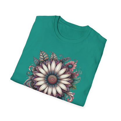 Floral Design Unisex T-Shirt | Boho Chic Tee, Everyday Casual Wear, Gift for Her, Nature Lover's Apparel, Summer Style