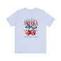 Cherry God Bless America Unisex Tee, Patriotic Cherries Shirt, USA Independence Day Top, Red White Blue Tee, American Theme T-Shirt