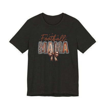 Football Mama T Shirt Bella  Canvas Fall Colors Graphic Tee with Football Lettering  Cute Bow, Game Day Shirt for Women, Football Mom Outfit