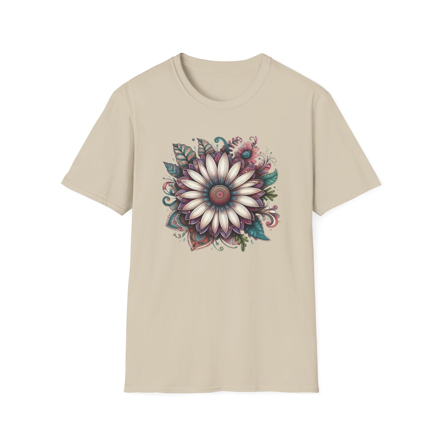 Floral Design Unisex T-Shirt | Boho Chic Tee, Everyday Casual Wear, Gift for Her, Nature Lover's Apparel, Summer Style