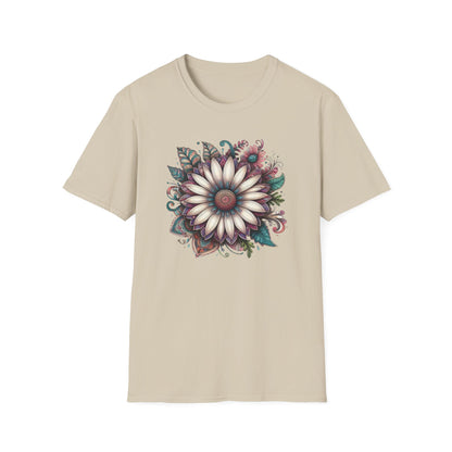 Floral Design Unisex T-Shirt | Boho Chic Tee, Everyday Casual Wear, Gift for Her, Nature Lover's Apparel, Summer Style