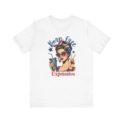 Vintage Style Graphic Tee - Born Free - Summer Fashion, Gift for Her, Fun Statement Shirt, Retro Tee