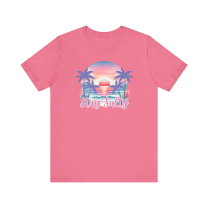 Salty T-Shirt  Tropical Sunset Shirt Beach Graphic Tee Coastal Summer Shirt for Women Salty Vibes Vacation Shirt Women's Summer T-Shirts