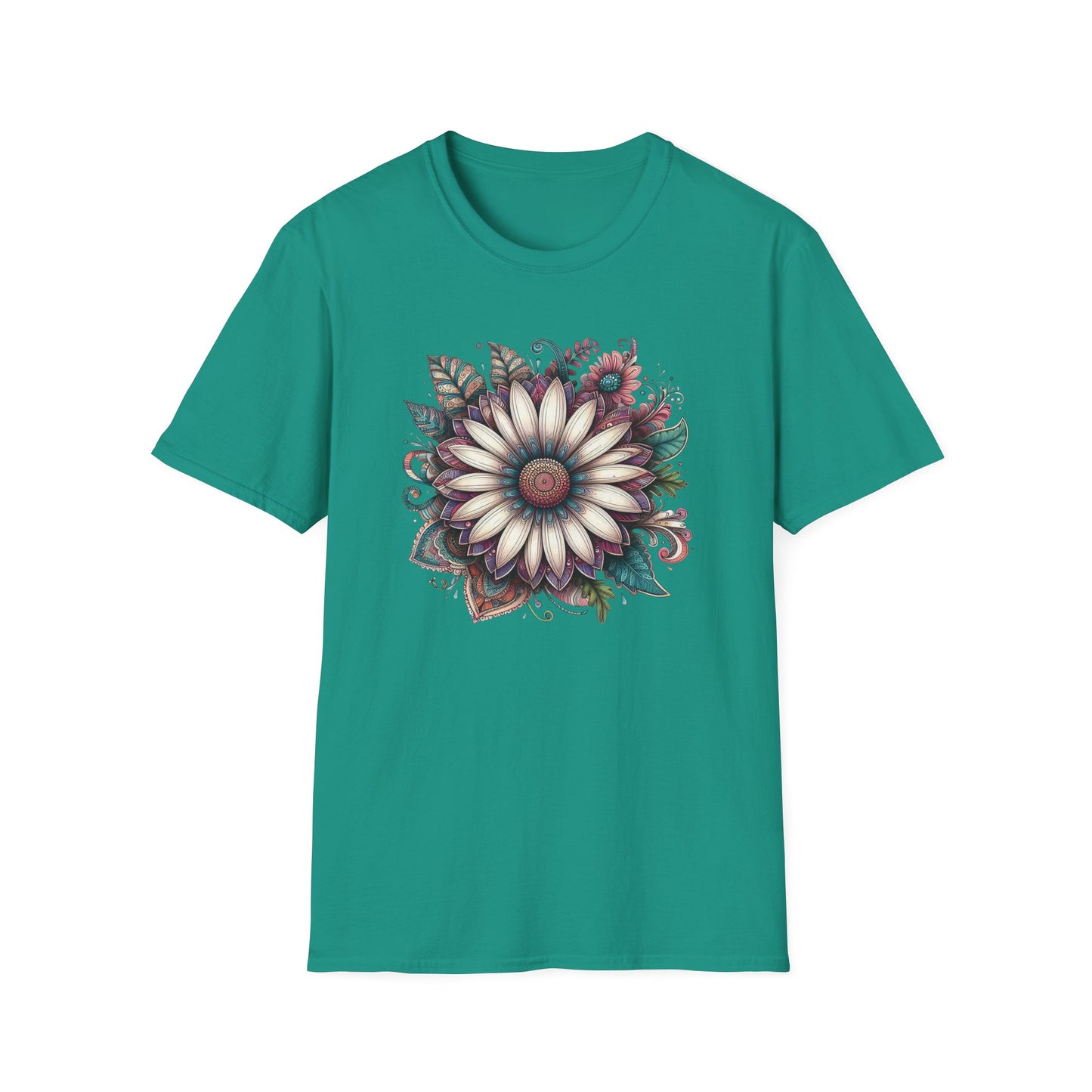 Floral Design Unisex T-Shirt | Boho Chic Tee, Everyday Casual Wear, Gift for Her, Nature Lover's Apparel, Summer Style