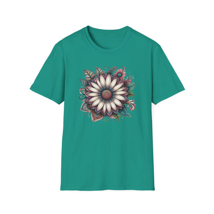 Floral Design Unisex T-Shirt | Boho Chic Tee, Everyday Casual Wear, Gift for Her, Nature Lover's Apparel, Summer Style