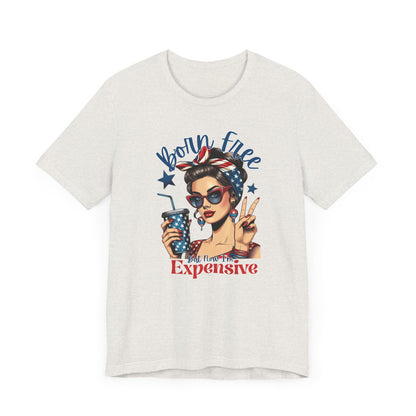 Vintage Style Graphic Tee - Born Free - Summer Fashion, Gift for Her, Fun Statement Shirt, Retro Tee