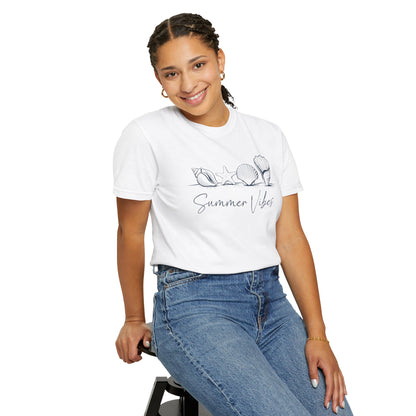 Seashells Summer Vibes T-shirt, Beach Theme Tee, Ocean Lover Gift, Unisex Graphic Shirt, Coastal Apparel