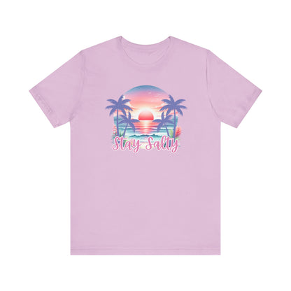 Salty T-Shirt  Tropical Sunset Shirt Beach Graphic Tee Coastal Summer Shirt for Women Salty Vibes Vacation Shirt Women's Summer T-Shirts
