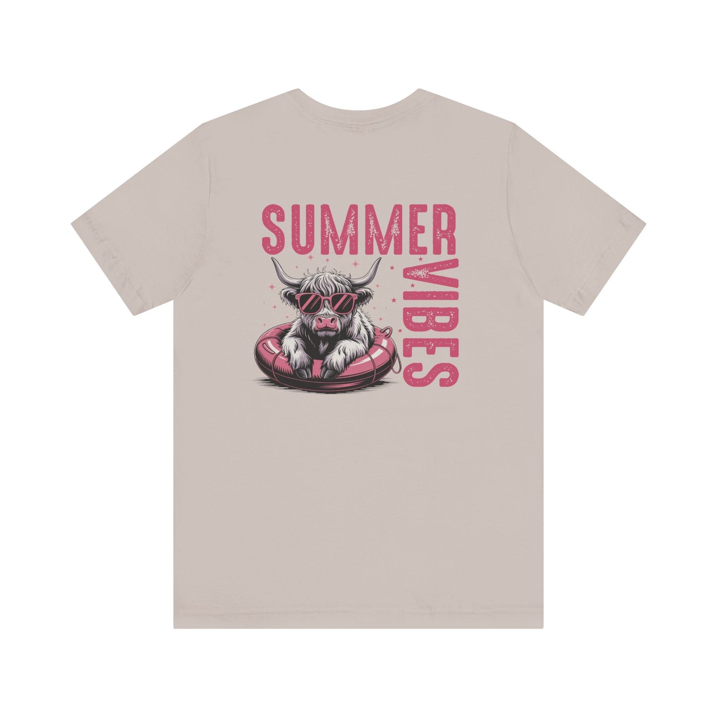Summer Vibes Bull Tee, Unisex Graphic T-Shirt, Casual Summer Wear, Beach Day Outfit, Fun Gift for Friends