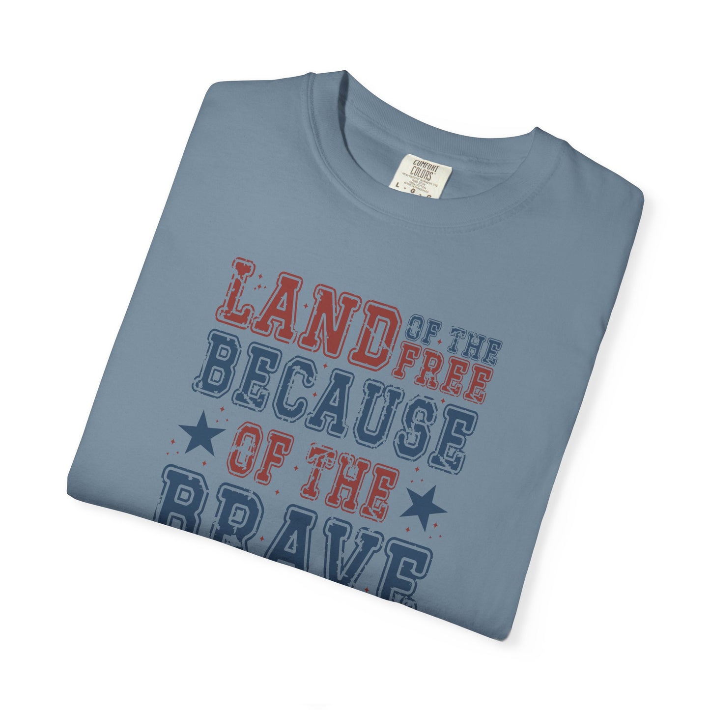 Patriotic Tee, Independence Day Shirt, Americana Top, US Flag Tee, Red White Blue Shirt, Land of the Free because of the Brave T-shirt