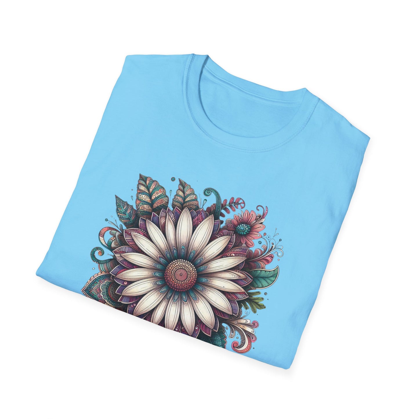 Floral Design Unisex T-Shirt | Boho Chic Tee, Everyday Casual Wear, Gift for Her, Nature Lover's Apparel, Summer Style
