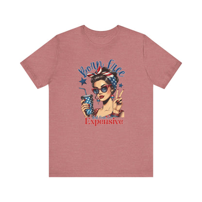 Vintage Style Graphic Tee - Born Free - Summer Fashion, Gift for Her, Fun Statement Shirt, Retro Tee
