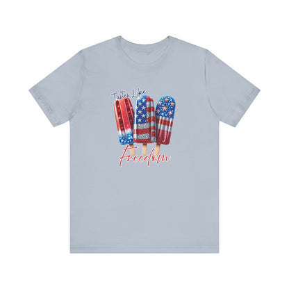 Patriotic Ice Cream Tee - 'Tastes Like Freedom' Unisex Jersey Short Sleeve T-Shirt, July 4th, Summer Vibes, Casual Wear, Gift Ideas