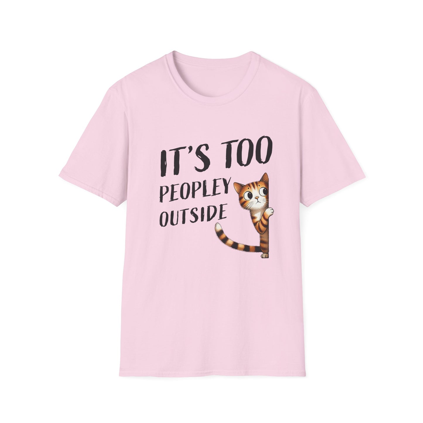 Anti-Social Cat Lover Graphic Tee  Introvert Humor Pet Shirt  Unisex Cat Peek Design Too Peopley Outside Funny Cat T-Shirt