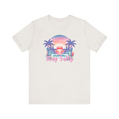 Salty T-Shirt  Tropical Sunset Shirt Beach Graphic Tee Coastal Summer Shirt for Women Salty Vibes Vacation Shirt Women's Summer T-Shirts