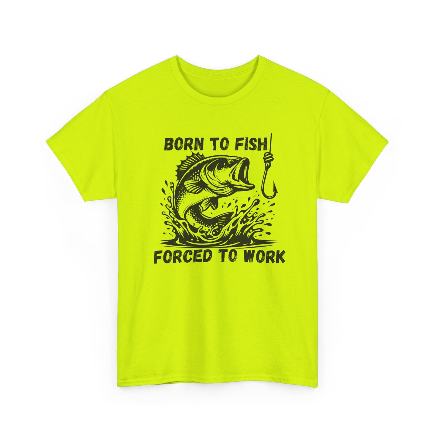 Born to Fish Forced to Work T Shirt, Funny Fishing Graphic Tee, Outdoorsman Gift, Angler Humor Shirt, Fishermans Tee