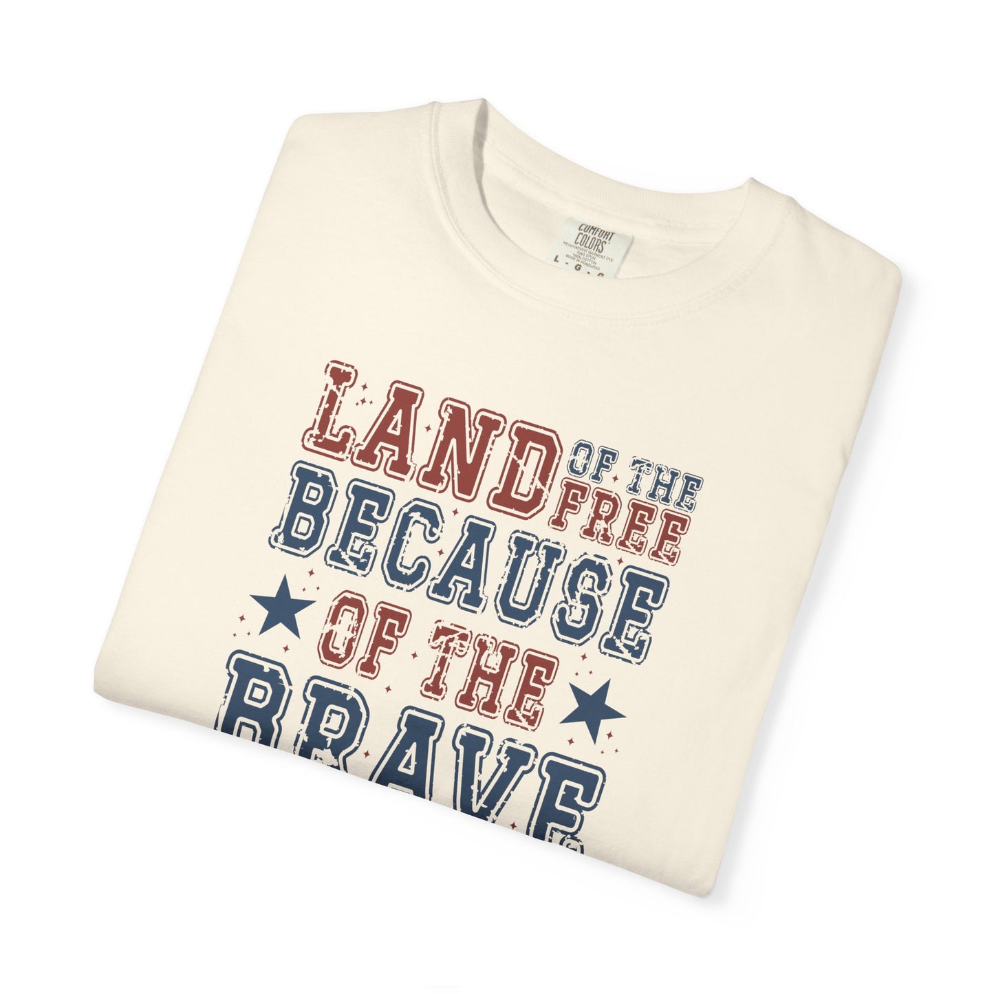 Patriotic Tee, Independence Day Shirt, Americana Top, US Flag Tee, Red White Blue Shirt, Land of the Free because of the Brave T-shirt