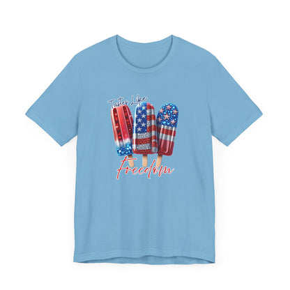 Patriotic Ice Cream Tee - 'Tastes Like Freedom' Unisex Jersey Short Sleeve T-Shirt, July 4th, Summer Vibes, Casual Wear, Gift Ideas
